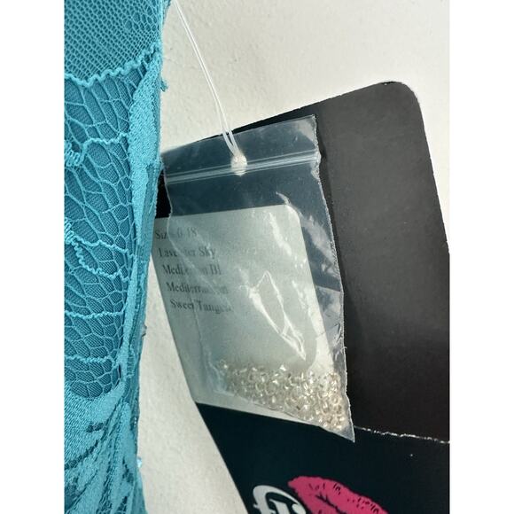 Flirt by Maggie Sottero NEW prom pageant Aqua Full Lace Beaded Mermaid Gown 10 - Picture 6 of 9